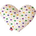 Pet Pal Confetti Fleur de Lis Mardi Gras Canvas Heart Dog Toy - 8 in. PE2456127